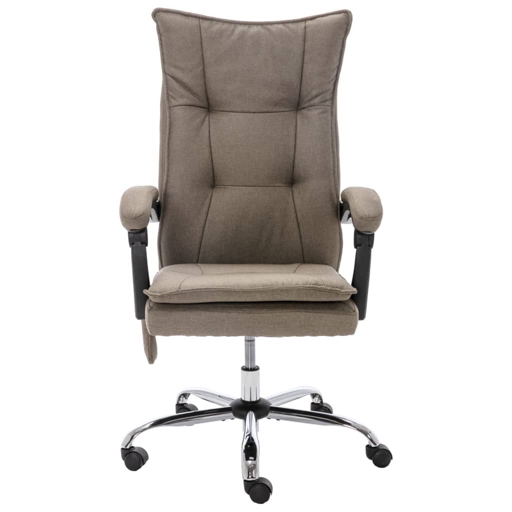 vidaXL Masážní kancelářská židle taupe textil