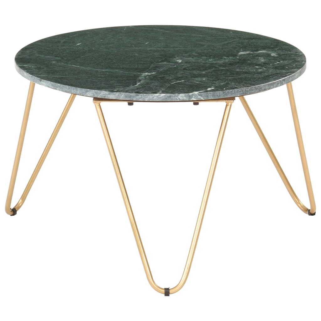 vidaXL Konferenční stolek zelený 65x65x42cm pravý kámen mramorový vzor