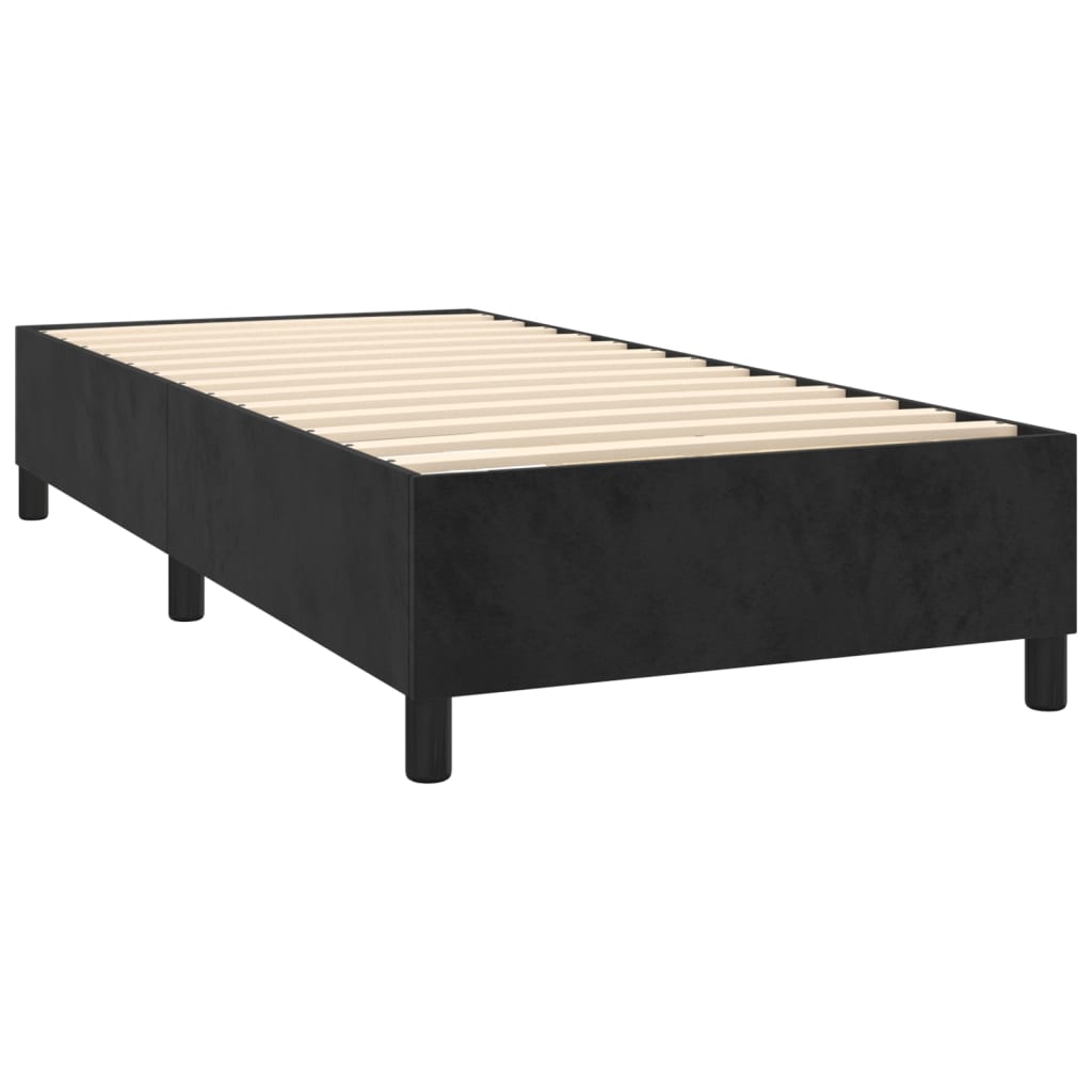 vidaXL Box spring postel s matrací černá 100x200 cm samet