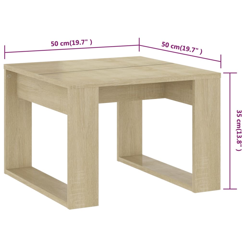 vidaXL Odkládací stolek dub sonoma 50 x 50 x 35 cm dřevotříska