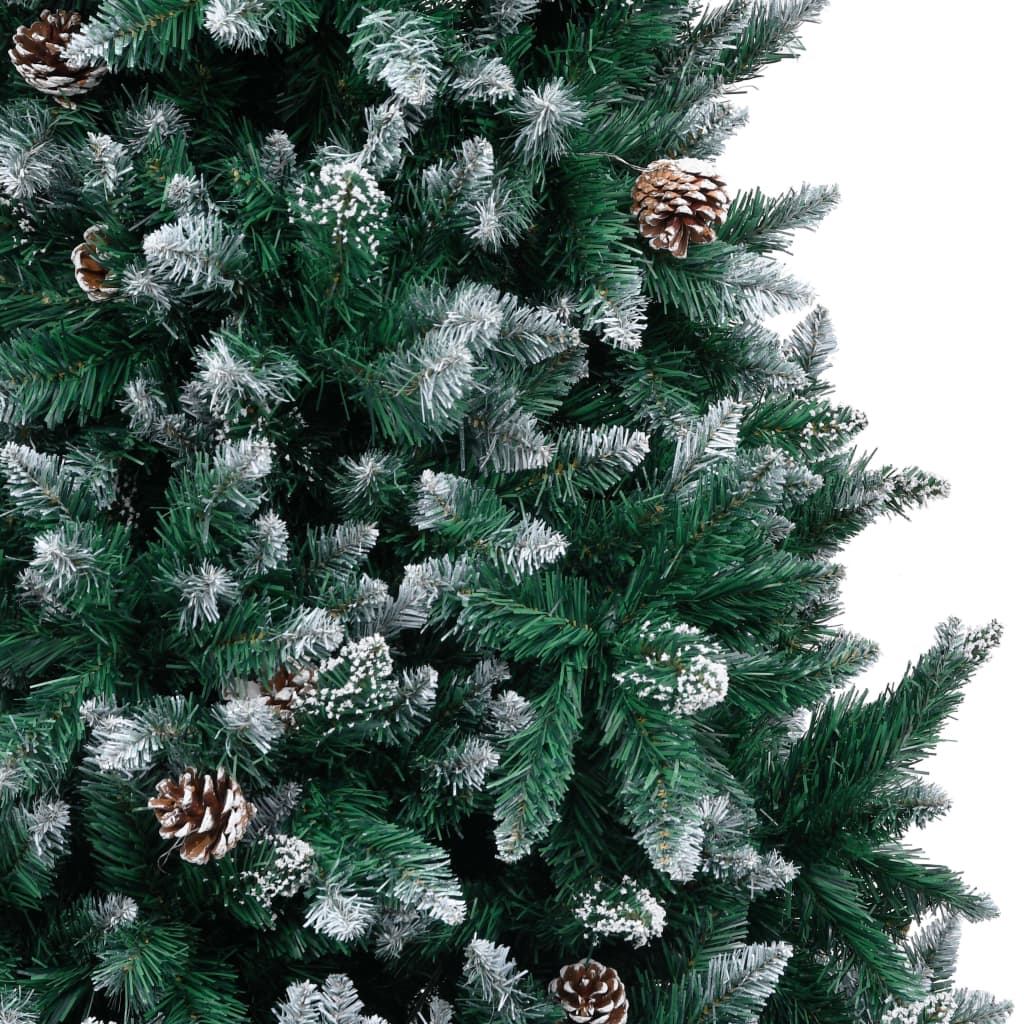 vidaXL Umělý vánoční stromek se šiškami a bílým sněhem 240 cm