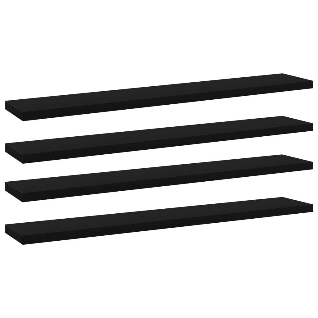 vidaXL Přídavné police 4 ks černé 60 x 10 x 1,5 cm dřevotříska