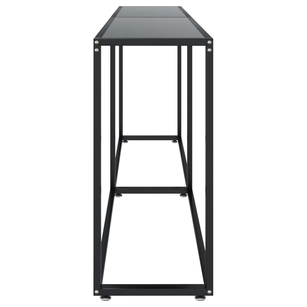 vidaXL Konzolový stolek černý 200 x 35 x 75,5 cm tvrzené sklo