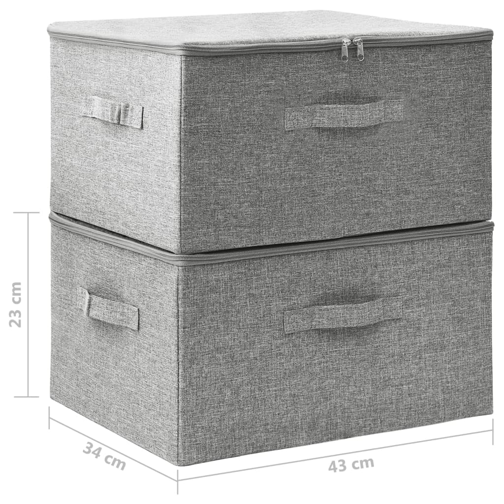 vidaXL Úložné boxy 2 ks textil 43 x 34 x 23 cm šedé