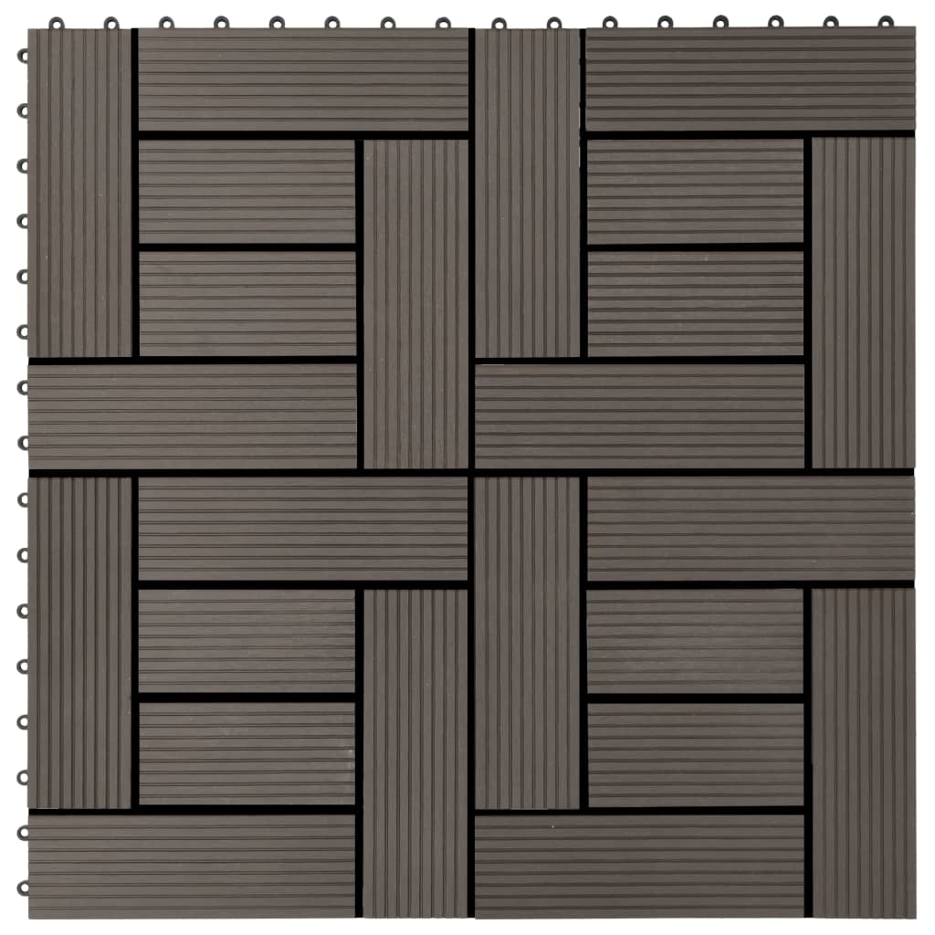 vidaXL 22 ks terasové dlaždice 30 x 30 cm 2 m² WPC tmavě hnědé