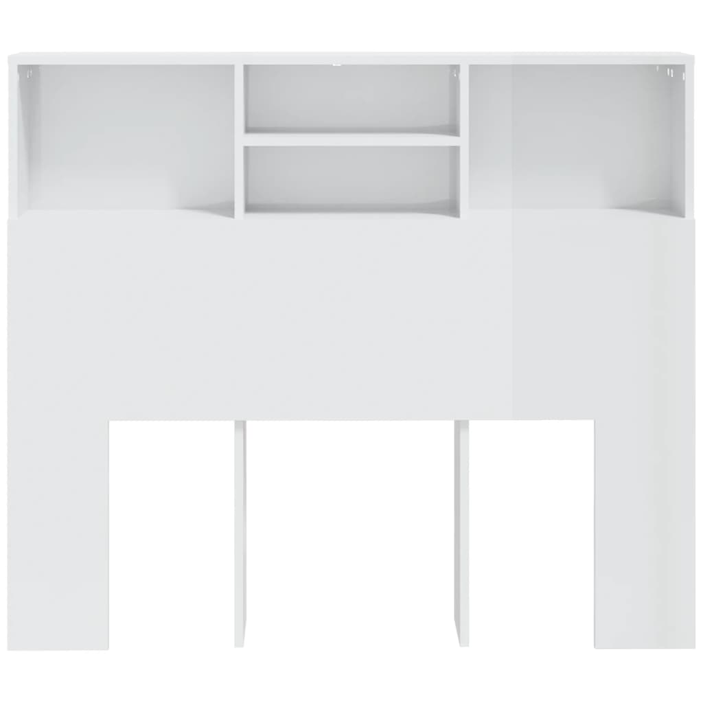 vidaXL Čelo postele s úložným prostorem lesklé bílé 120x19x103,5 cm