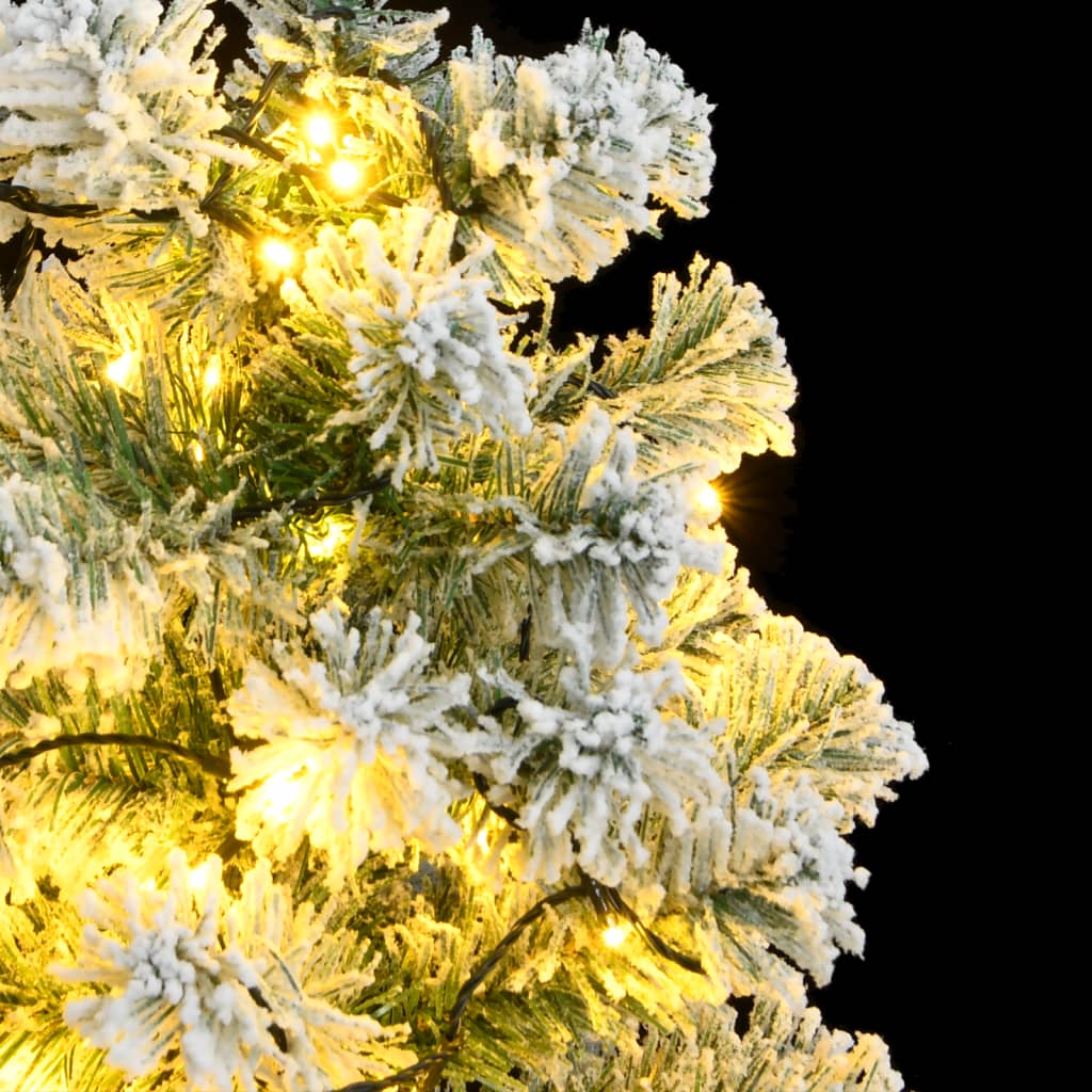 vidaXL Umělý sklápěcí vánoční stromek se 150 LED a sněhem 150 cm