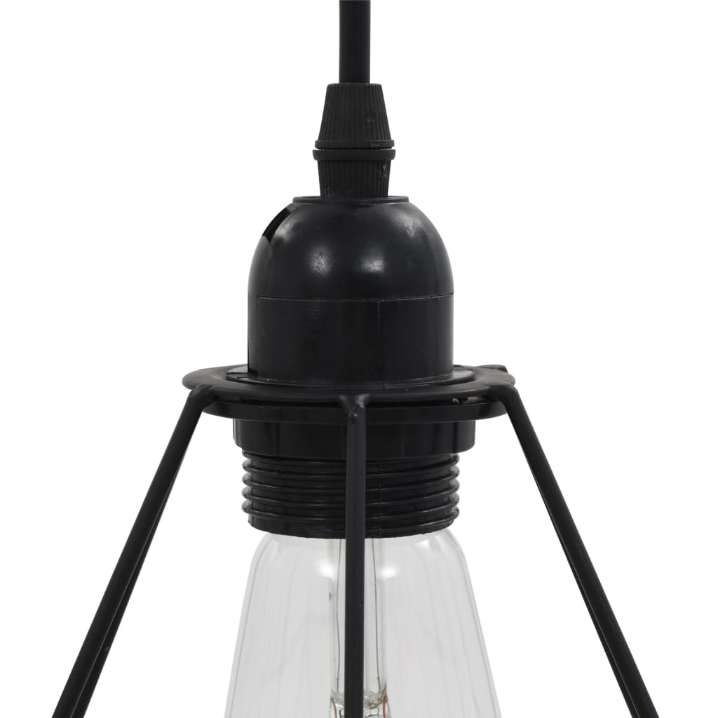 vidaXL Stropní lampa s diamantovým designem černá 3 x žárovka E27