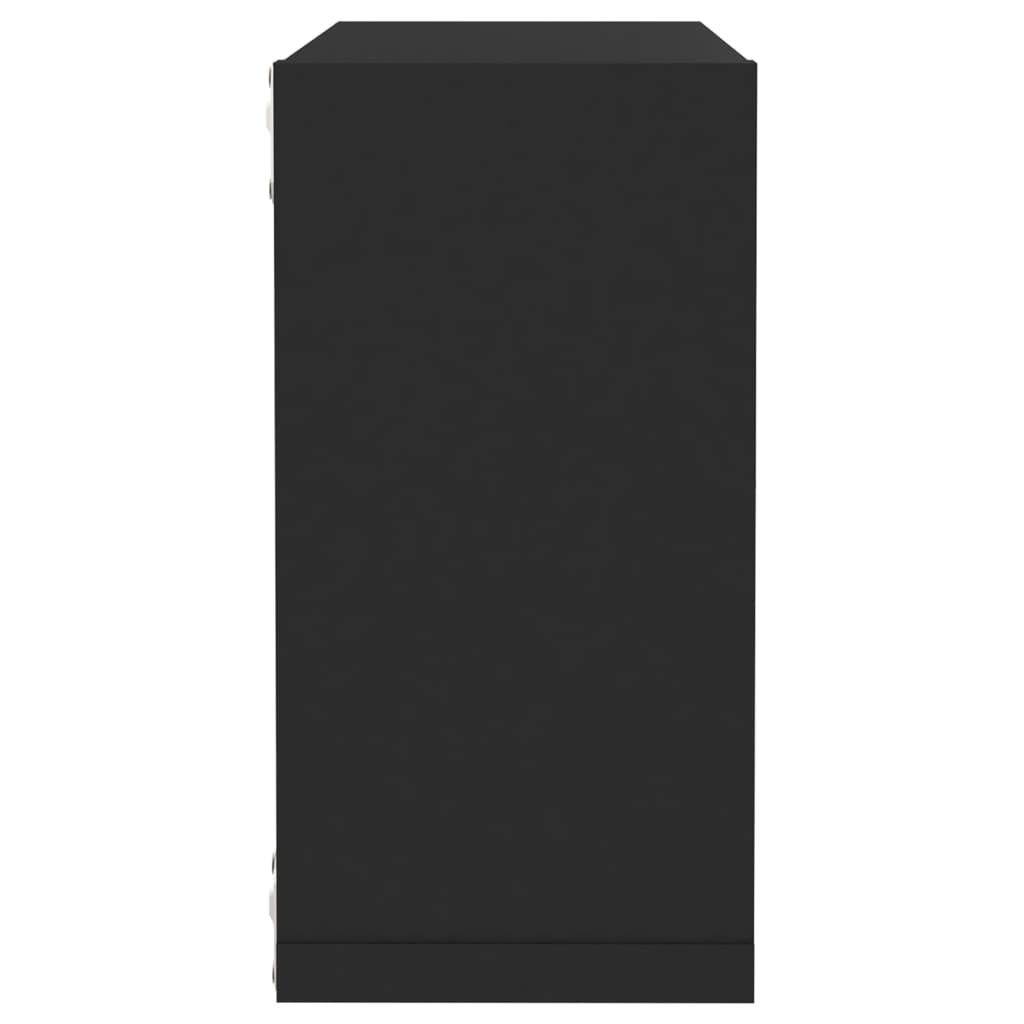 vidaXL Nástěnné police kostky 4 ks černé 30 x 15 x 30 cm