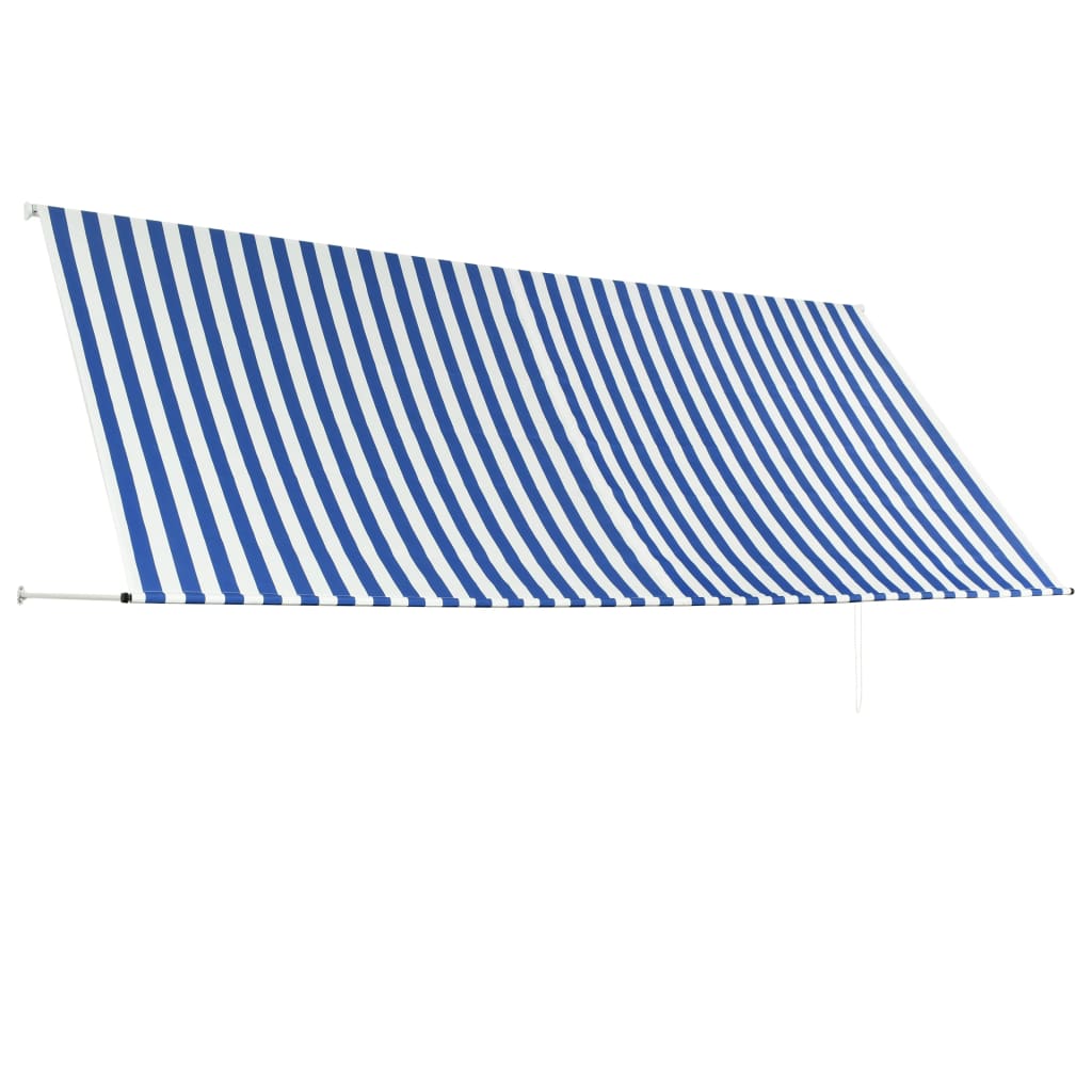 vidaXL Zatahovací markýza modro-bílá 350 x 150 cm