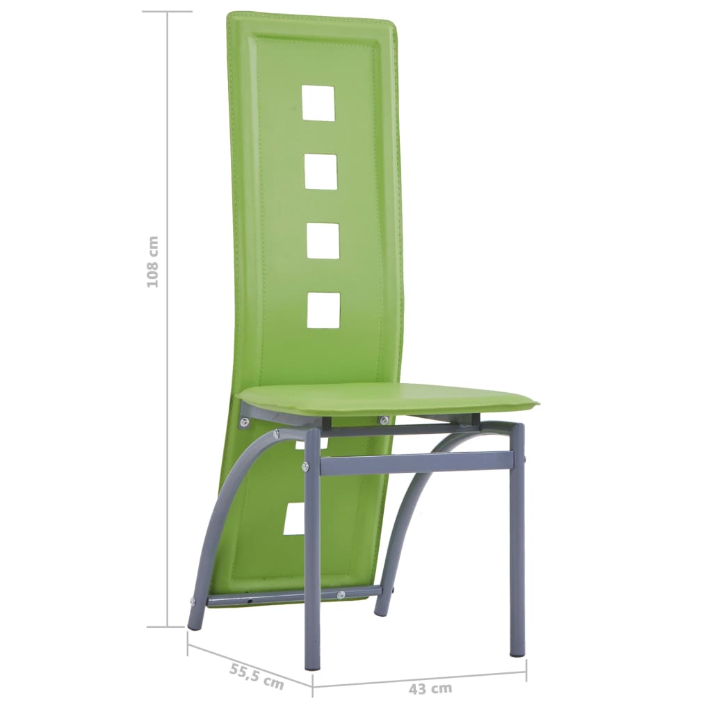vidaXL Jídelní židle 4 ks zelené umělá kůže
