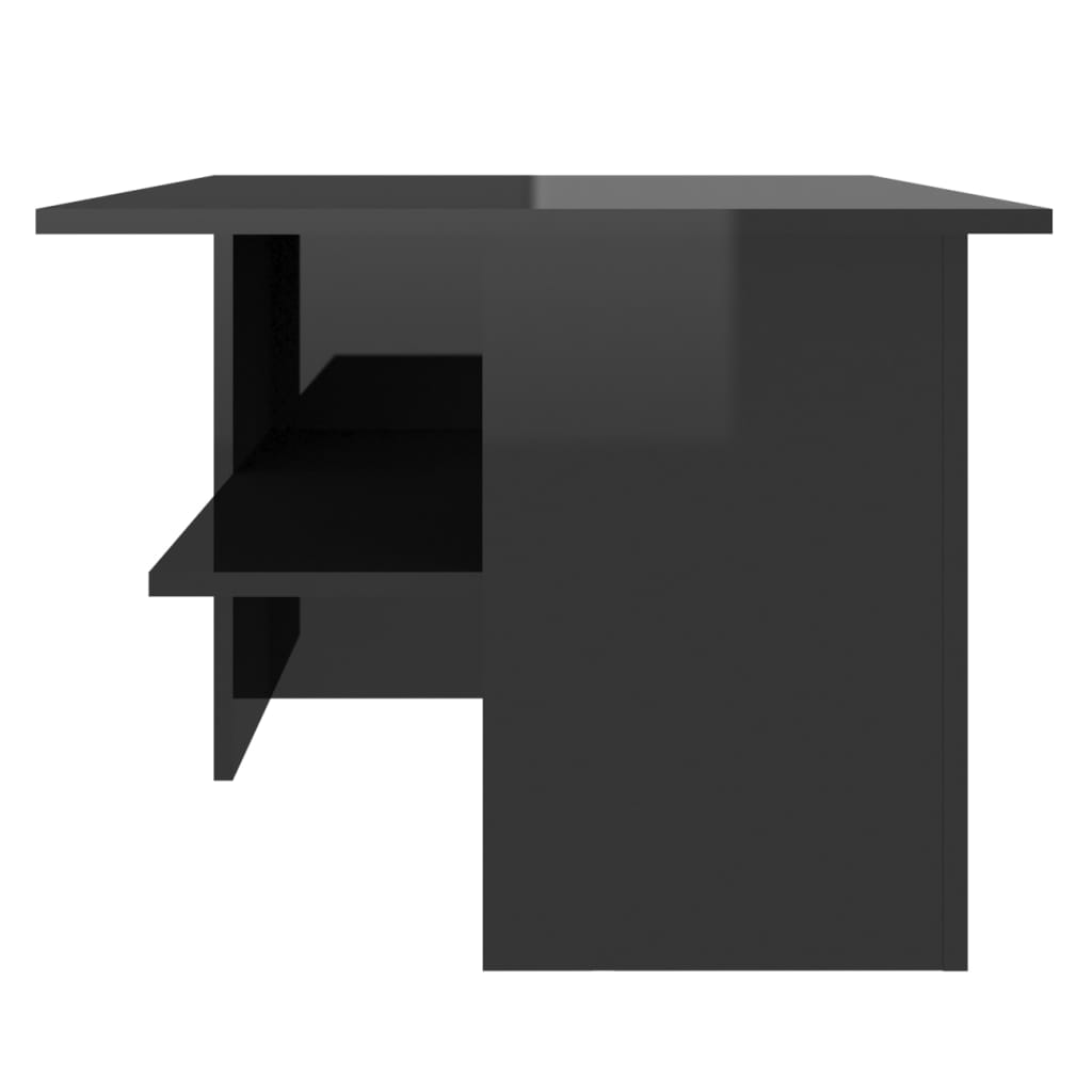 vidaXL Konferenční stolek černý vysoký lesk 90x60x46,5 cm dřevotříska
