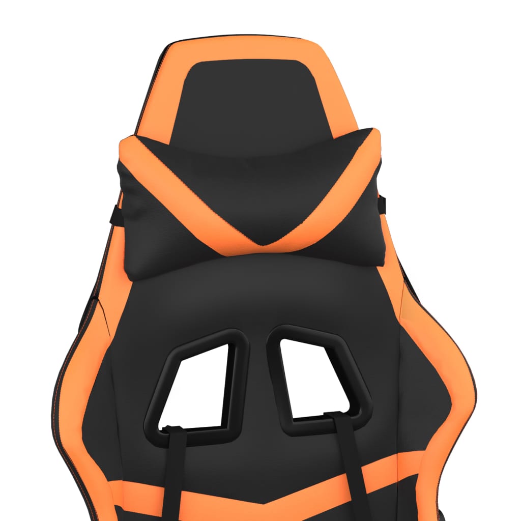 vidaXL Masážní herní židle černá a oranžová umělá kůže