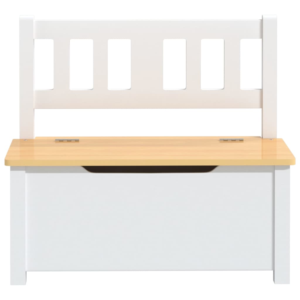 vidaXL Dětská úložná lavice bílá a béžová 60 x 30 x 55 cm MDF