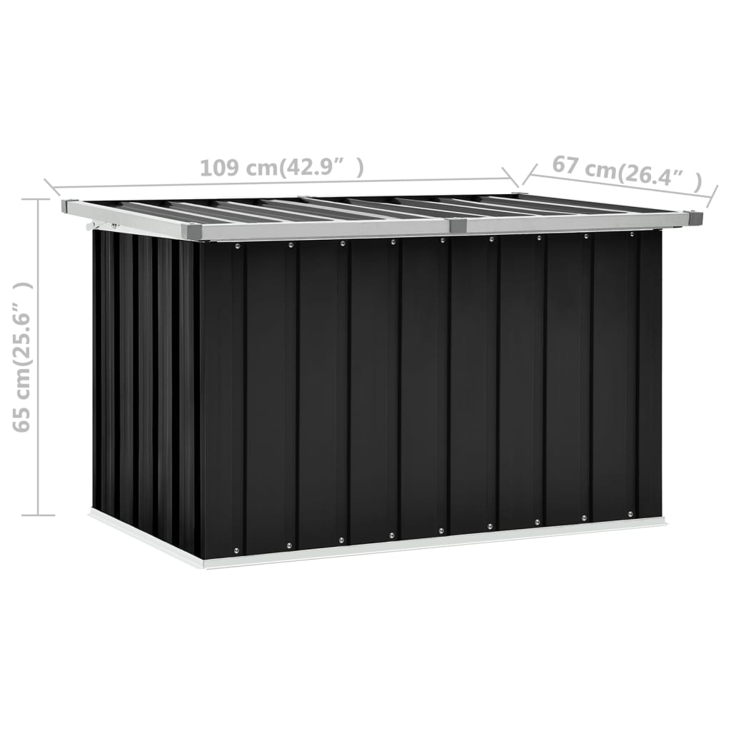 vidaXL Zahradní úložný box antracitový 109 x 67 x 65 cm