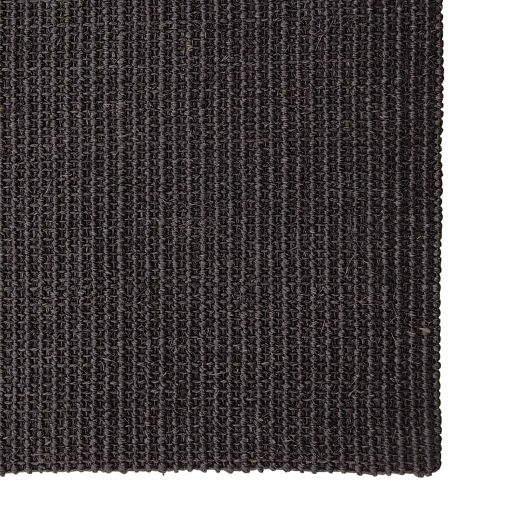 vidaXL Koberec přírodní sisal 80 x 250 cm černý