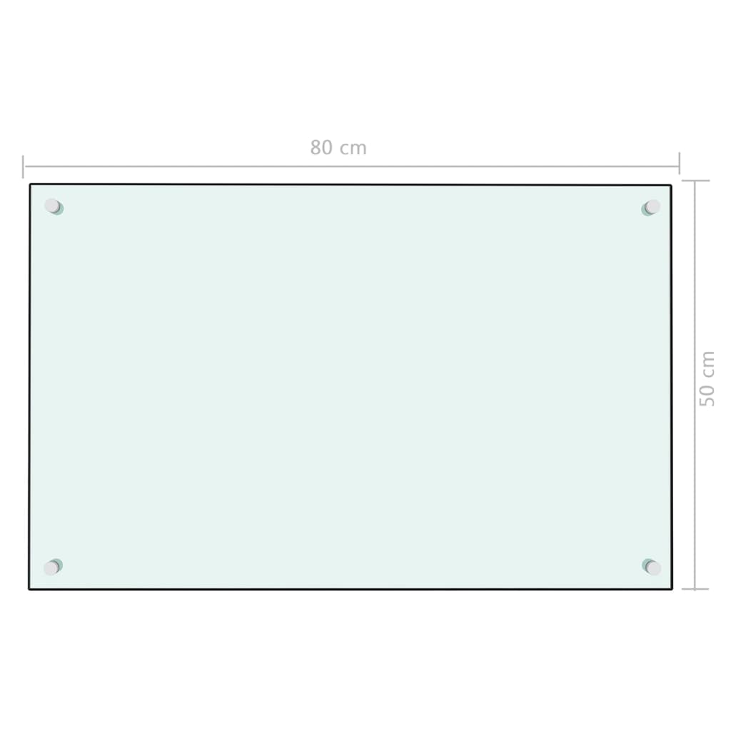 vidaXL Kuchyňský panel bílý 80 x 50 cm tvrzené sklo