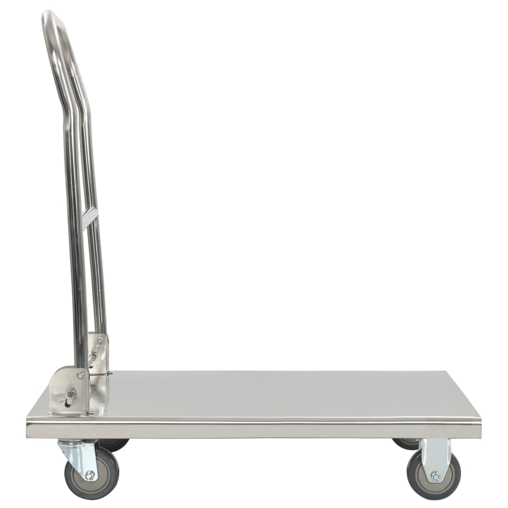 vidaXL Plošinový vozík stříbrný 82 x 53 x 86 cm nerezová ocel