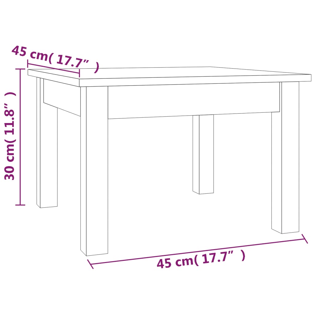 vidaXL Konferenční stolek medově hnědý 45x45x30 cm masivní borovice