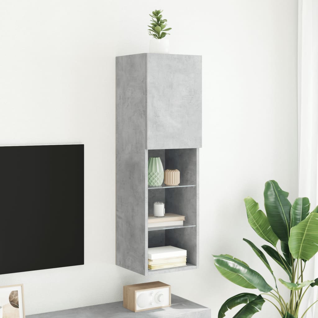 vidaXL TV skříňka s LED osvětlením betonově šedá 30,5 x 30 x 102 cm