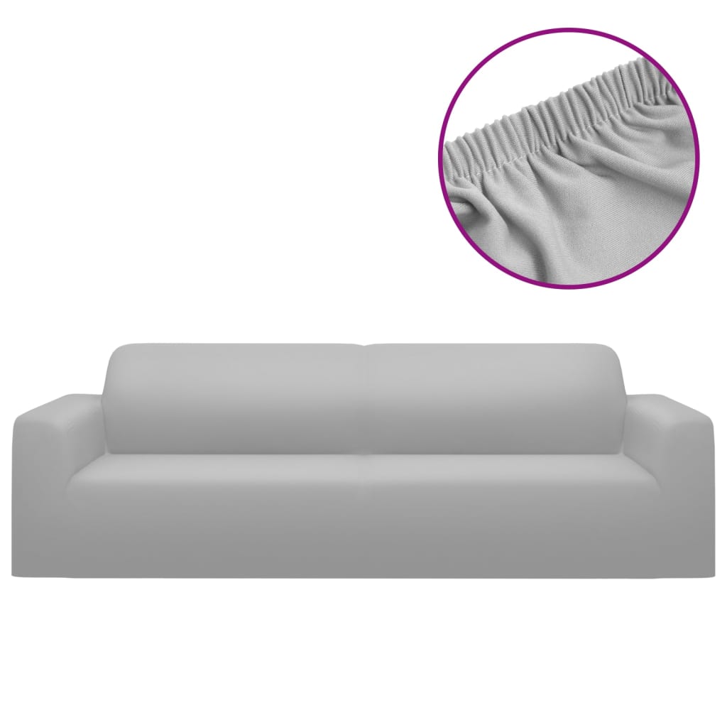 vidaXL Strečový potah na 3místnou pohovku šedý polyesterový žerzej
