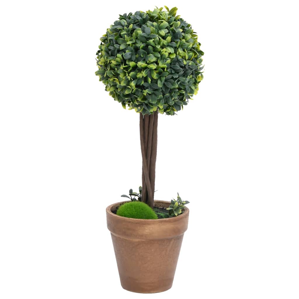 vidaXL Umělé zimostrázy ve tvaru koule 2 ks s květináči zelené 41 cm