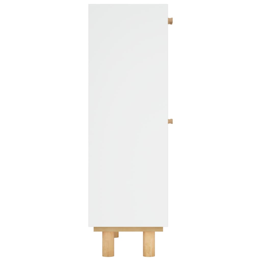 vidaXL Botník bílý 52 x 25 x 80 cm kompozitní dřevo a přírodní ratan