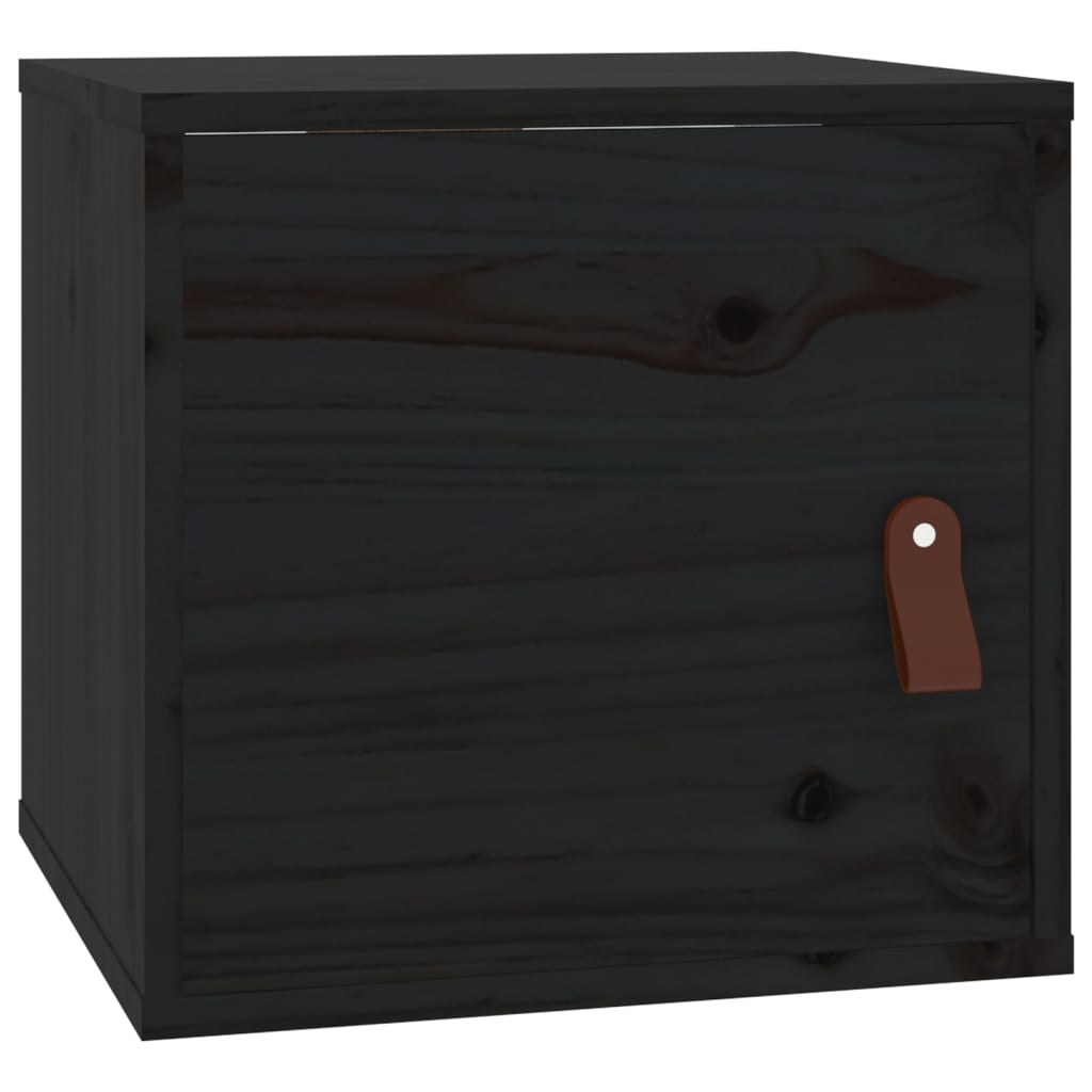 vidaXL Nástěnná skříňka černá 31,5x30x30 cm masivní borové dřevo