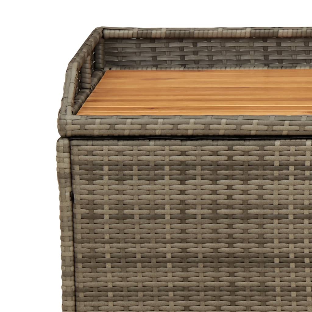 vidaXL Úložná lavice šedá 100 x 50 x 52 cm polyratan a akáciové dřevo