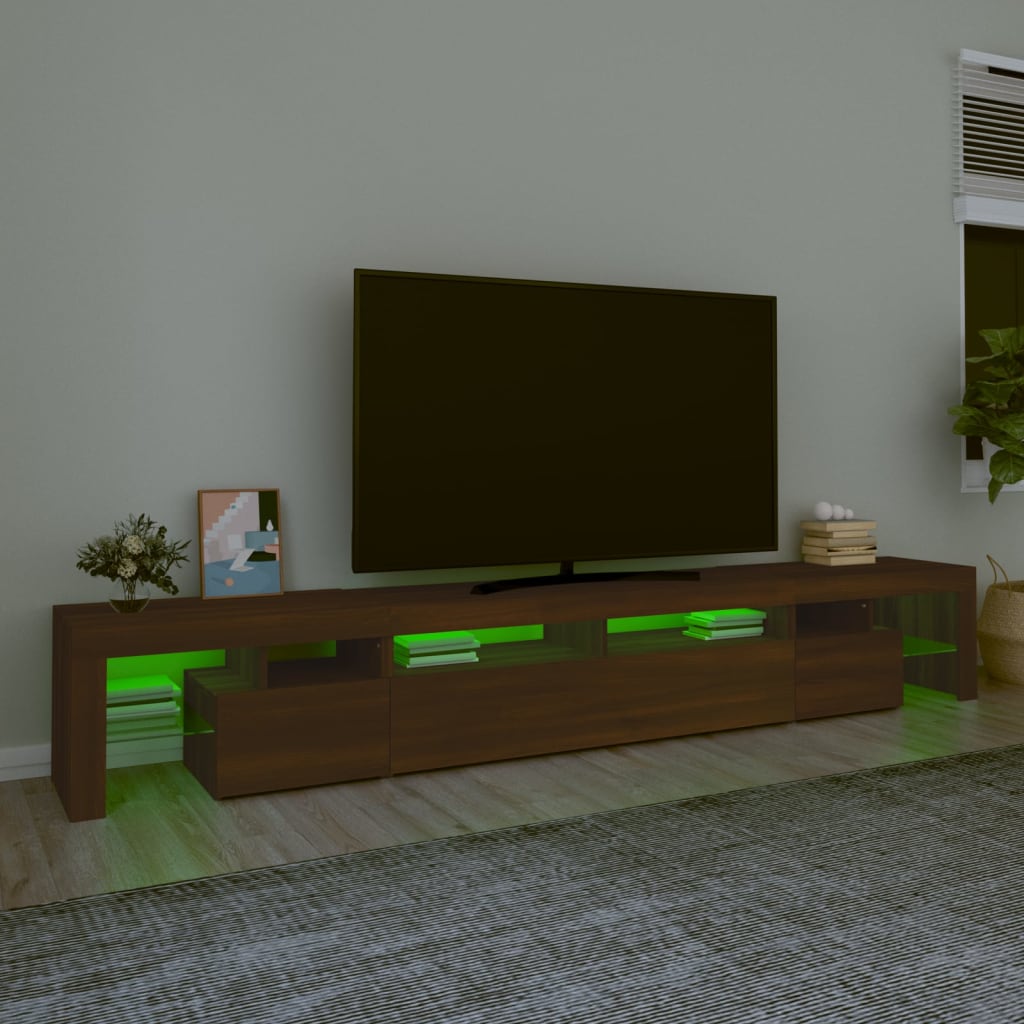 vidaXL TV skříňka s LED osvětlením hnědý dub 260x36,5x40 cm