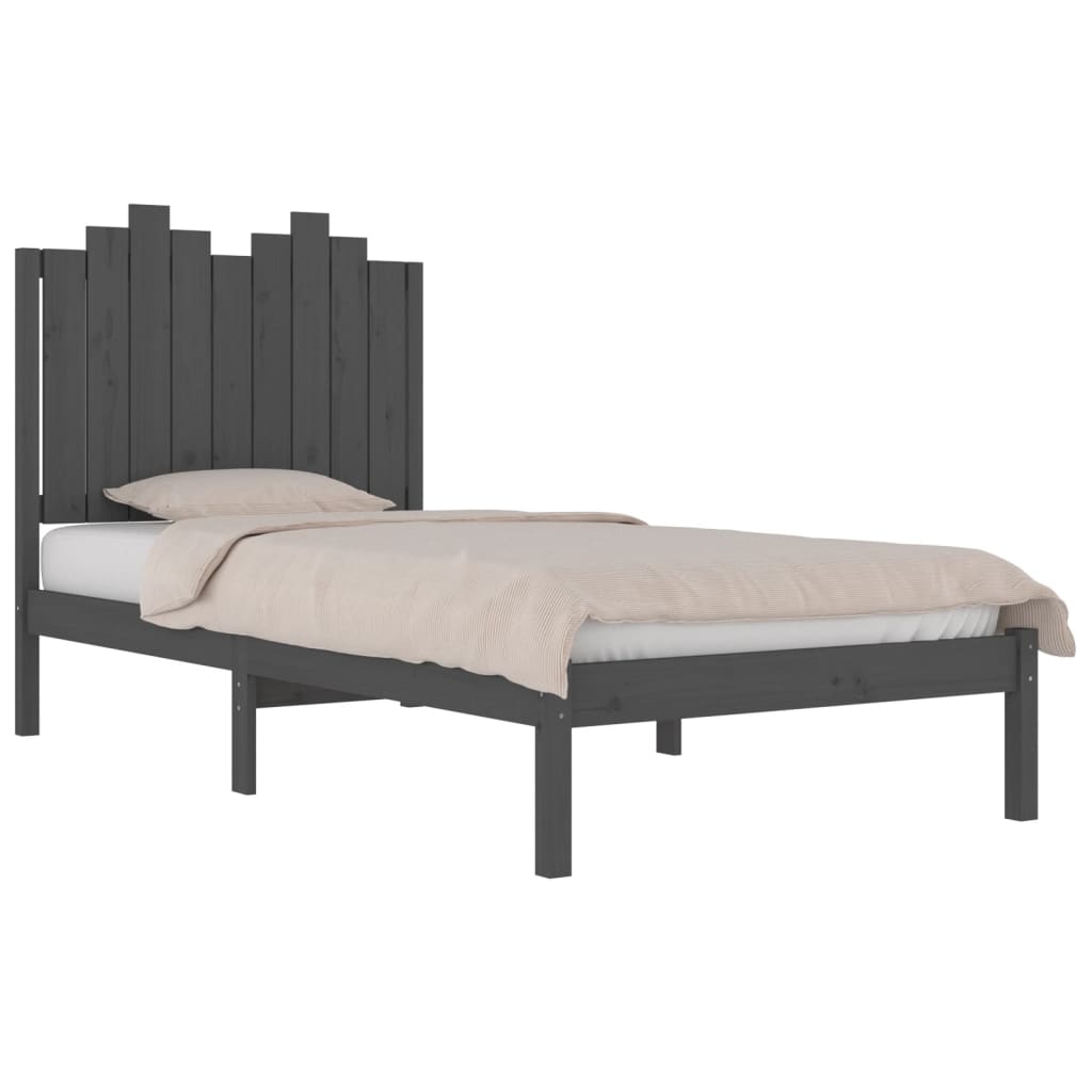 vidaXL Rám postele šedý masivní borovice 100 x 200 cm