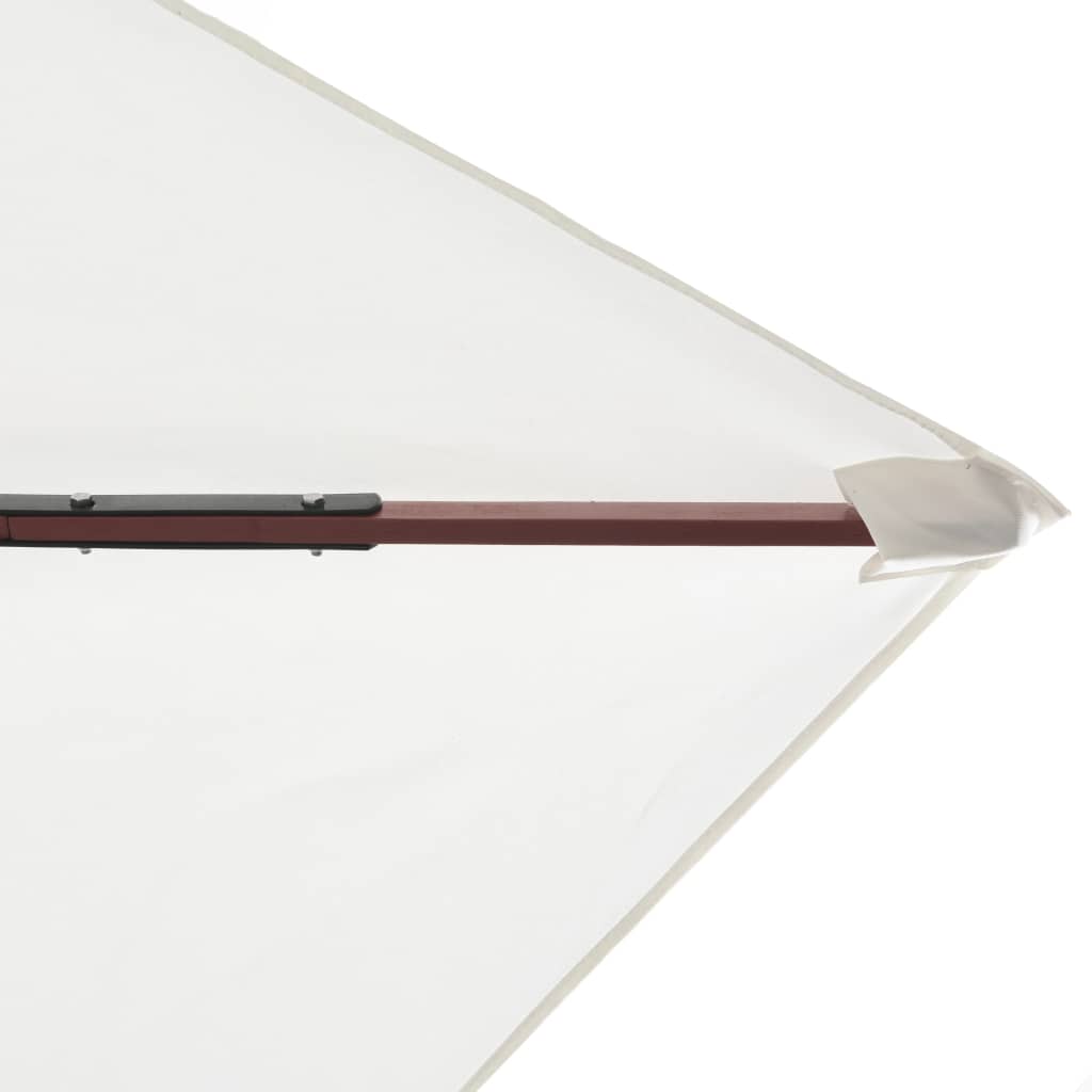 vidaXL Slunečník s dřevěnou tyčí, 200x300 cm, krémově bílá