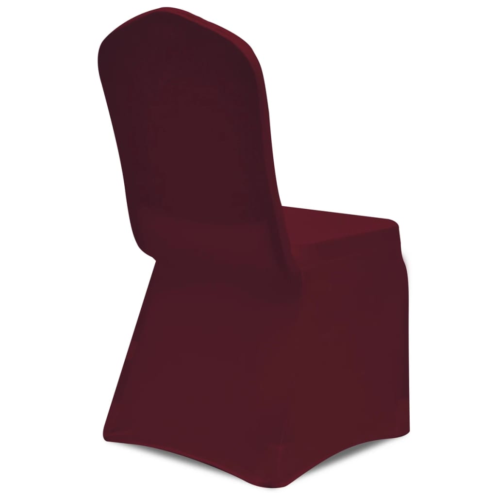 vidaXL Strečové potahy na židle, 100 ks, vínová