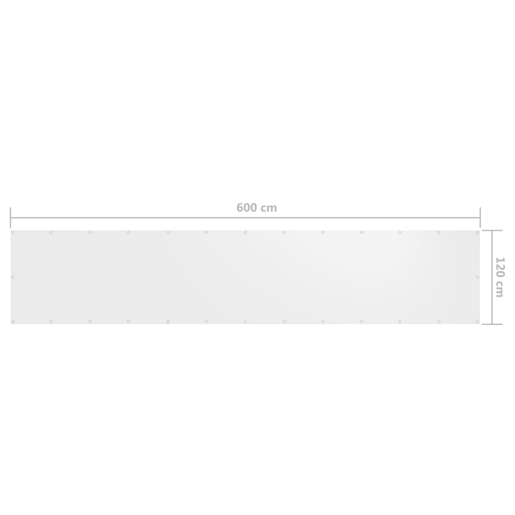 vidaXL Balkónová zástěna bílá 120 x 600 cm oxfordská látka