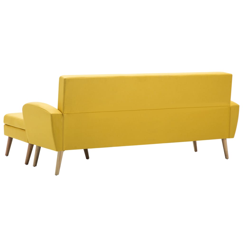 vidaXL Rohová sedačka s textilním čalouněním 186 x 136 x 79 cm žlutá