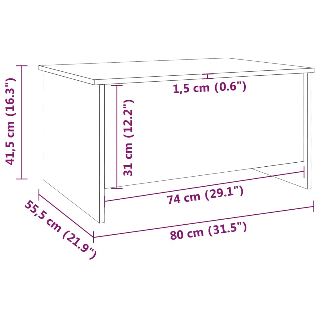 vidaXL Konferenční stolek hnědý dub 80x55,5x41,5 cm kompozitní dřevo