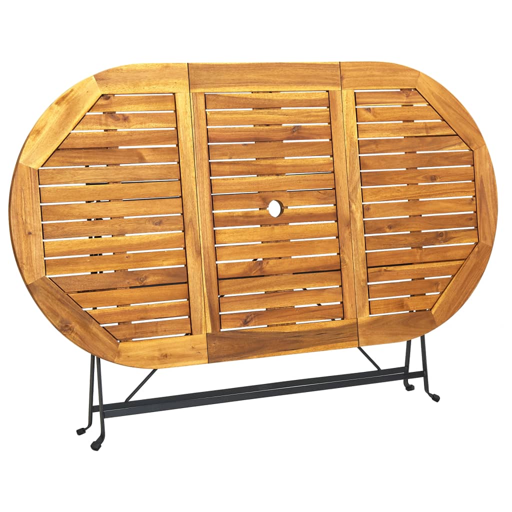 vidaXL Zahradní stůl 160 x 85 x 74 cm masivní akáciové dřevo oválný