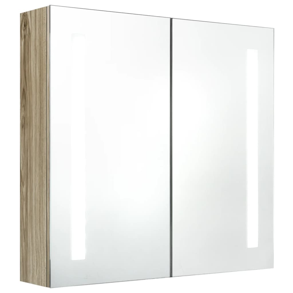 vidaXL LED koupelnová skříňka se zrcadlem dub 62 x 14 x 60 cm