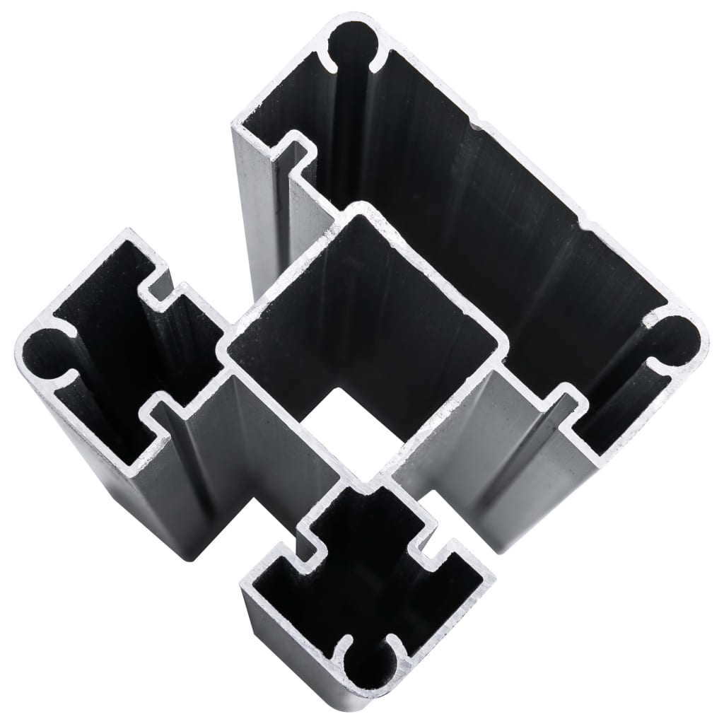 vidaXL Plotová sada WPC 9 čtvercových + 1 šikmý díl 1657 x 186 cm šedá