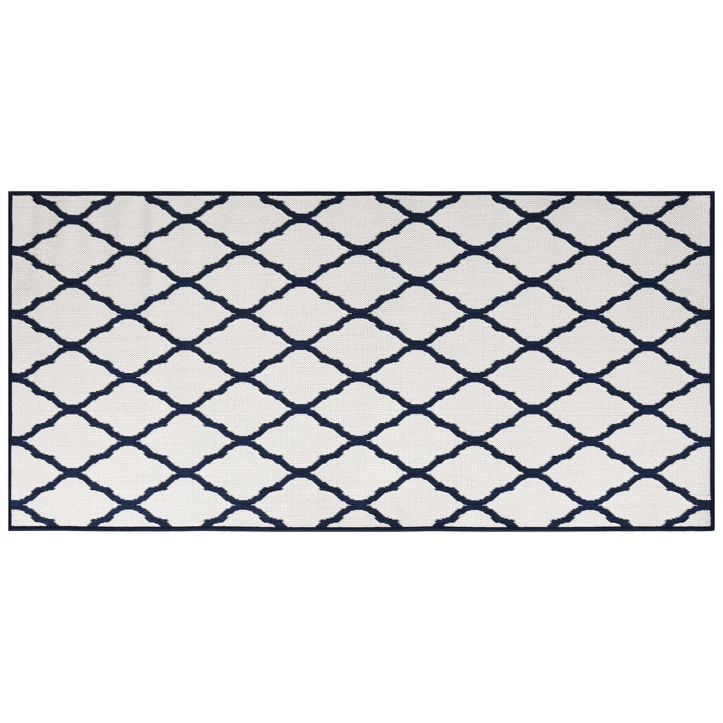 vidaXL Venkovní koberec námořnicky modrý a bílý 100x200 cm oboustranný