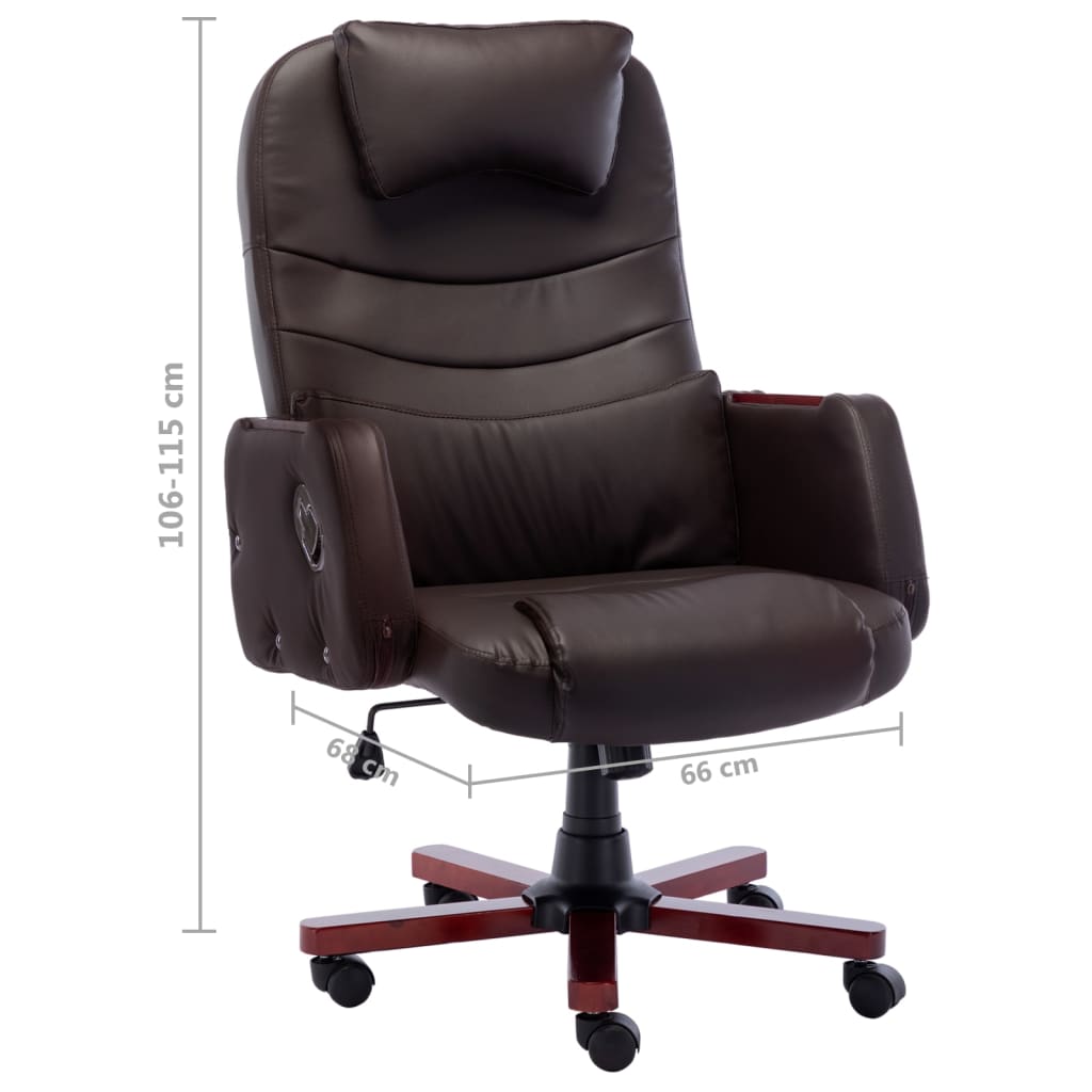 vidaXL Kancelářská židle hnědá umělá kůže