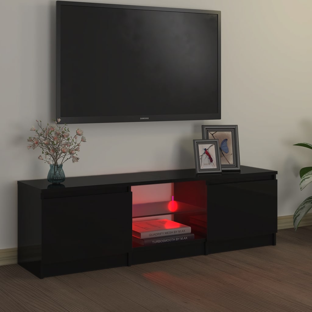 vidaXL TV skříňka s LED osvětlením černá 120 x 30 x 35,5 cm