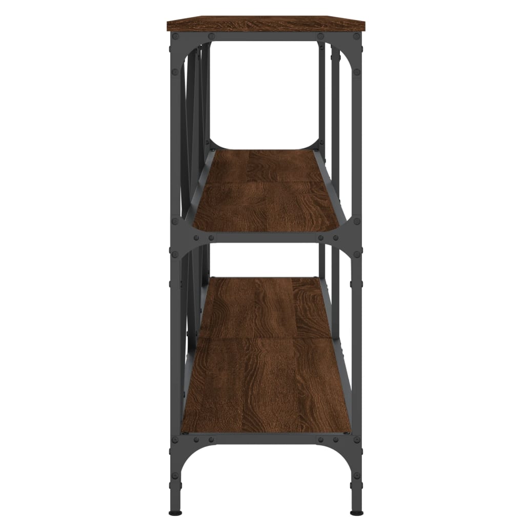 vidaXL Konzolový stolek hnědý dub 160 x 30 x 75 cm kompozit a železo
