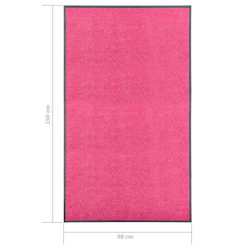vidaXL Rohožka pratelná růžová 90 x 150 cm