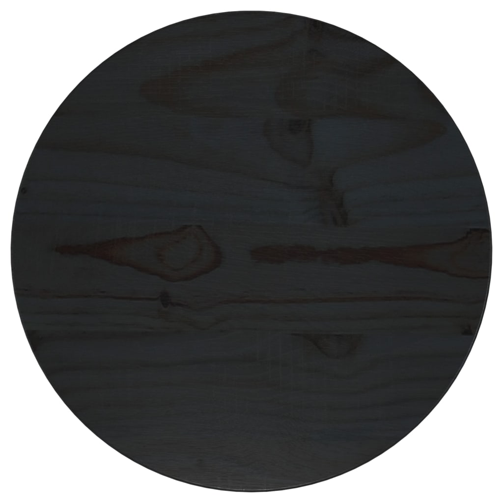 vidaXL Stolní deska černá Ø 30 x 2,5 cm masivní borové dřevo