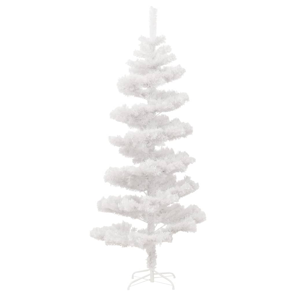 vidaXL Spirálový vánoční stromek s LED a stojanem bílý 180 cm PVC