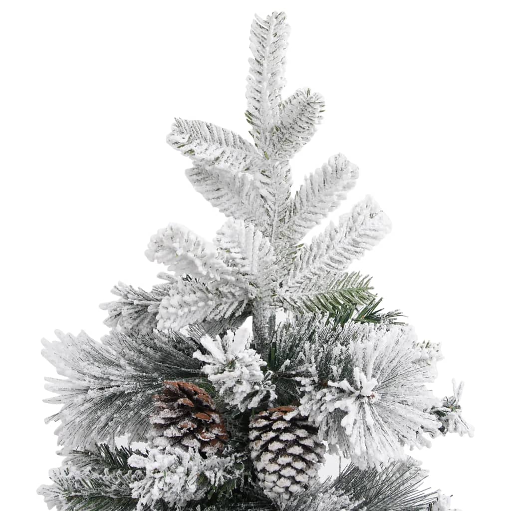 vidaXL Vánoční stromek se sněhem a šiškami 195 cm PVC a PE