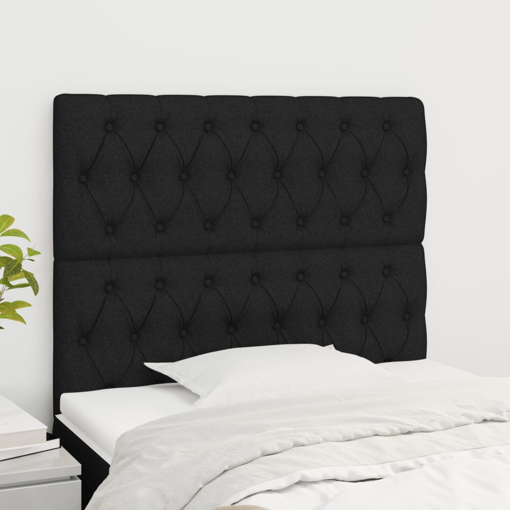 vidaXL Čelo postele 2 ks černé 90 x 7 x 78/88 cm textil