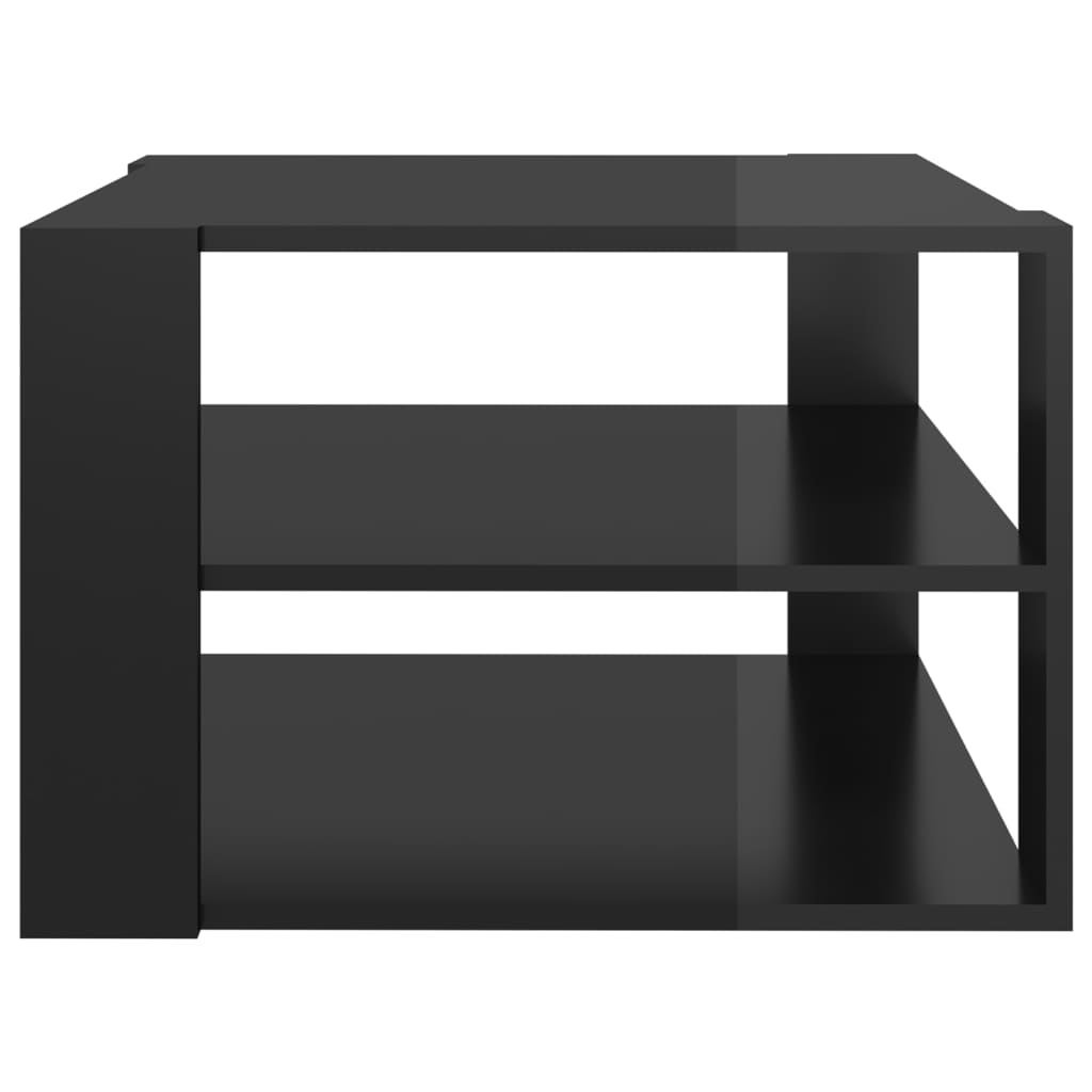 vidaXL Konferenční stolek černý vysoký lesk 60x60x40 cm dřevotříska
