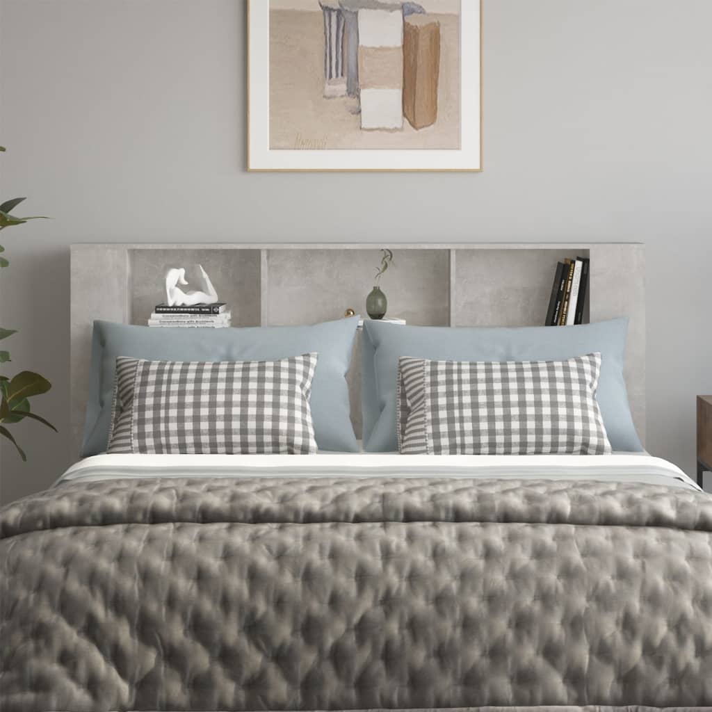 vidaXL Čelo postele s úložným prostorem betonově šedé 180x18,5x104,5cm